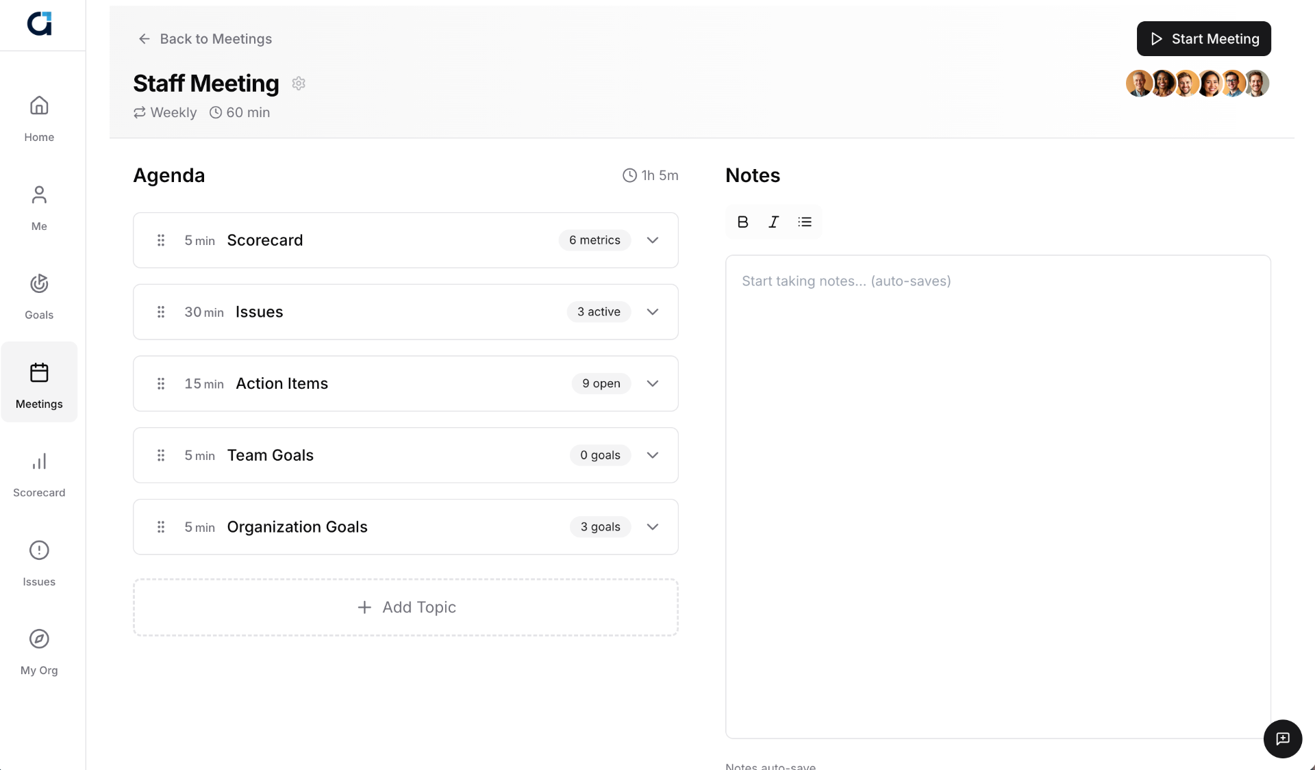 Alignify Meetings - Team and 1:1 meeting management